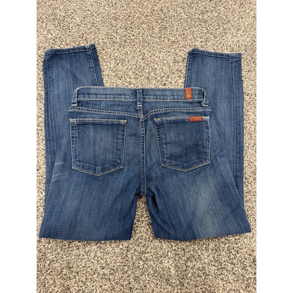 Seven For All Mankind Mid Rise Slim Straight Leg Women's Blue Jeans Sz 27
